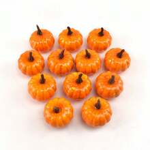 12pcs Artificial Mini Pumpkins For Halloween Pumpkin Wreath Decorations - Yellow - View 4