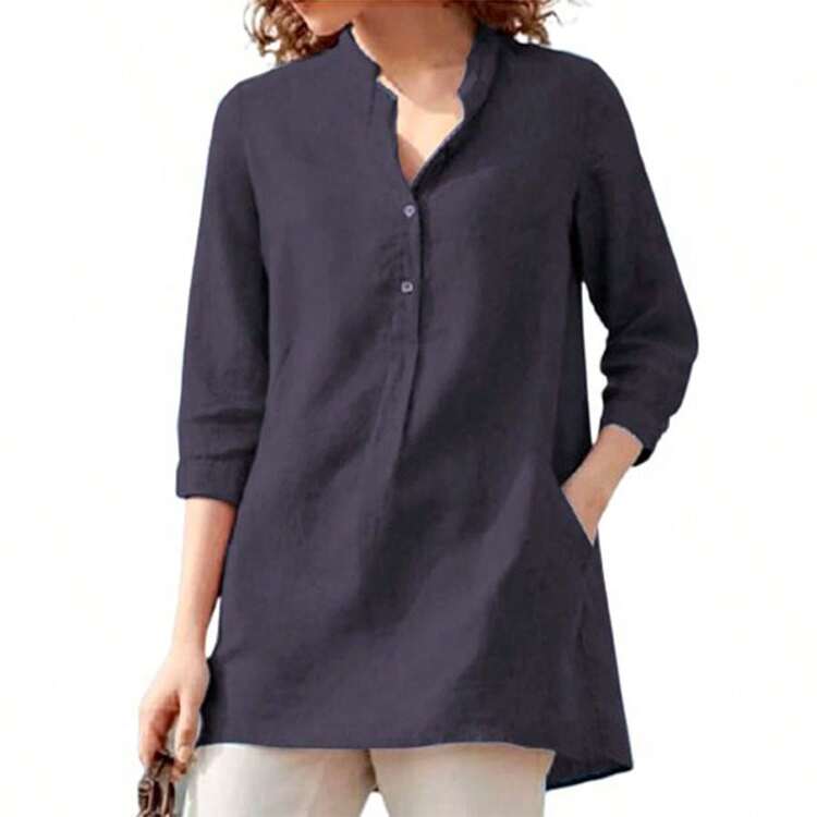 Women Blouses - Royal Blue - View 2