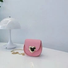 PU皮革时尚少女单肩包，心形斜挎包 - A - 查看 11