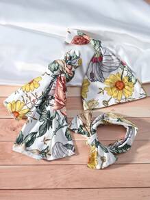 3pcs Newborn Swaddle Blanket, Hat & Headband Set With Bunny Ears For Photography Props Baby Shower Family Decorations Gifts Baby Shower Easter Gifts Things For Girls/Boys