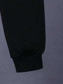 Tween Boy Letter Print Crew Neck Sweatshirt And Straight Leg Casual Sweatpants Set