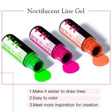 MEET ACROSS 12pcs Spider Pattern Nail Art Gel Polish Set, 5ml Summer Neon Glitter Gel Nail Polish Set, DIY Nail Art Design Gel Manicure Kit, Home Salon Nail Art Painting Set, Gift For Women Nails - 彩色 - 查看 9
