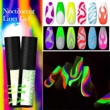 MEET ACROSS 12pcs Spider Pattern Nail Art Gel Polish Set, 5ml Summer Neon Glitter Gel Nail Polish Set, DIY Nail Art Design Gel Manicure Kit, Home Salon Nail Art Painting Set, Gift For Women Nails - 彩色 - 查看 6
