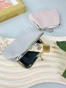 按扣开合的布质格子零钱包 - 格子 - 查看 6