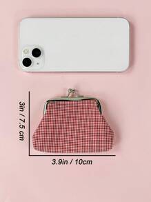 按扣开合的布质格子零钱包 - 格子 - 查看 11