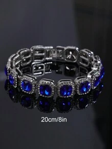 1条嘻哈时尚链条项链，镶嵌闪亮水钻，嘻哈项链，男士珠宝礼物