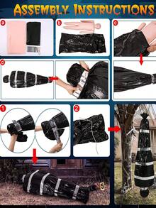 1 قطعة من الديكور المروع ضحية ميت للهالوين - جثة مزيفة مخيفة في كيس للحفلات الخارجية/الداخلية وديكور مشهد رعب، جسم مزيف ملفوف باللون الأسود، ديكور غرفة مرعب وأكسسوارات للتصوير، عيد الميلاد