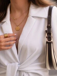 Women's Solid Color Minimalist Daily Twist Long Sleeve Blazer