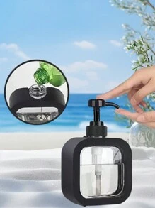 1个大容量长方形液体皂液器瓶 - 可重复灌装泵瓶，适用于洗手液、沐浴露、洗衣液、洗洁精、润肤露，便携式旅行装厨房用品，厨房配件，厨房工具 - 彩色 - 查看 2