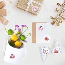 500 miếng dán hình ma màu hồng 1 inch, cuộn nhãn dán thẩm mỹ hoạt hình dễ thương, nhãn dán tự dính dùng để trang trí sổ lưu niệm, phong bì, cốc thủ công, nhật ký, quà tặng, đồ dùng cho bữa tiệc (10 mẫu) - Hồng - Xem 5
