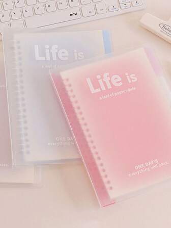 1pc Creative PP Matte Fantasy Colorful 20 Rings Plastic Loose-Leaf A5/B5 Lined Notebook Back To School