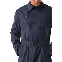 Burton Mens Double-Breasted Trench Coat (Navy) - Navy Blue - View 3