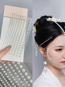 闪亮水钻和珍珠发饰头带，派对、拉丁音乐节的多功能 DIY（随机纸卡底座） - 彩色 - 查看 11