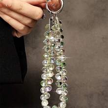 奢华水晶珠可拆卸腕带、手提包链、手机壳和钥匙链礼物，适合母亲、家人、朋友、生日、节日手机饰品、手机链 - 奢華水晶水滴手鍊 - 查看 6
