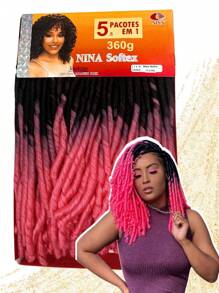Nina Softex Original Dread Crochet Curly Hair Bundle 360 Grams 5 In 1 - Dusty Pink - View 1