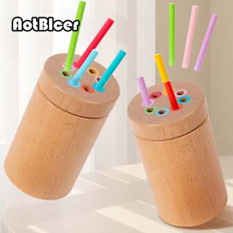 蒙特梭利儿童玩具，儿童木制配色分类玩具，学习益智玩具游戏，男孩女孩圣诞礼物（颜色和细节随机）木制玩具，蒙特梭利玩具，蒙特梭利