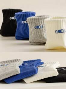 4 Pairs Men's Sports Socks, Fashionable Outdoor Running Socks, Comfortable Socks Suitable For Daily Life. Socks For Running, Gym And Basketball, Suitable For Winter, All Season Socks Suitable For Christmas, Thicker Winter Socks. [The Sock Pattern Is Woven, And There May Be Differences Between The Actual Product And The Picture, Which Is A Normal Phenomenon]