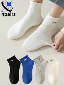 4 Pairs Men's Sports Socks, Fashionable Outdoor Running Socks, Comfortable Socks Suitable For Daily Life. Socks For Running, Gym And Basketball, Suitable For Winter, All Season Socks Suitable For Christmas, Thicker Winter Socks. [The Sock Pattern Is Woven, And There May Be Differences Between The Actual Product And The Picture, Which Is A Normal Phenomenon]
