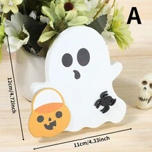 1pc Creative White Cute Ghost Decor For Halloween Home Ornament - Multicolor - View 5