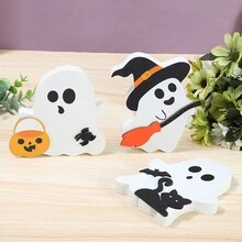 1pc Creative White Cute Ghost Decor For Halloween Home Ornament - Multicolor - View 3