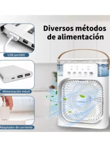 Ventilador/Humificador de Escritorio/Bajo nivel de ruido/3 velicidades/Ideal para refrescar/Compacto - Negro - Ver 2