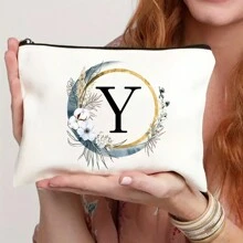 Nécessaire Personalizado com Coroa de Flores Boêmia e Monograma, Bolsa de Presente Personalizada, Necessaire de Cosméticos Fofo, Adequado para Casamento, Aniversário, Festival, Presente Ideal para Mulheres, Mães, Professoras, Amigas, Damas de Honra, Necessaire Escolar, Suprimentos Escolares, Organizador de Cosméticos, Itens de Quarto, Bolsas de Maquiagem, Organizador de Maquiagem, Armazenamento de Maquiagem, Nécessaire de Maquiagem