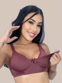 Maternity Package Kit 03 Breastfeeding Bras In MICROFIBER Wine/Black/White. - 彩色 - 查看 2
