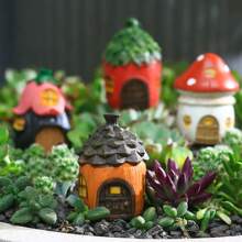 花园蘑菇、花卉、松果、房屋微型装饰、盆景、玻璃容器、仙女花园配件 - 多色 - 查看 10