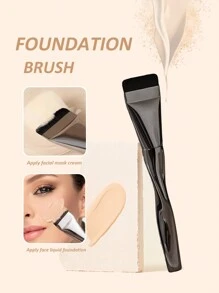 1pc Ultra-Thin Flat Foundation Brush, Spiral Face Mask Brush, Multi-Functional Makeup Tool For Confident Look, Travel Essentials - Dark Grey - View 1