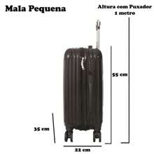 Eagle Small Maple Travel Suitcase P - AS52 Abs W/ 360° Wheels - Black - View 6