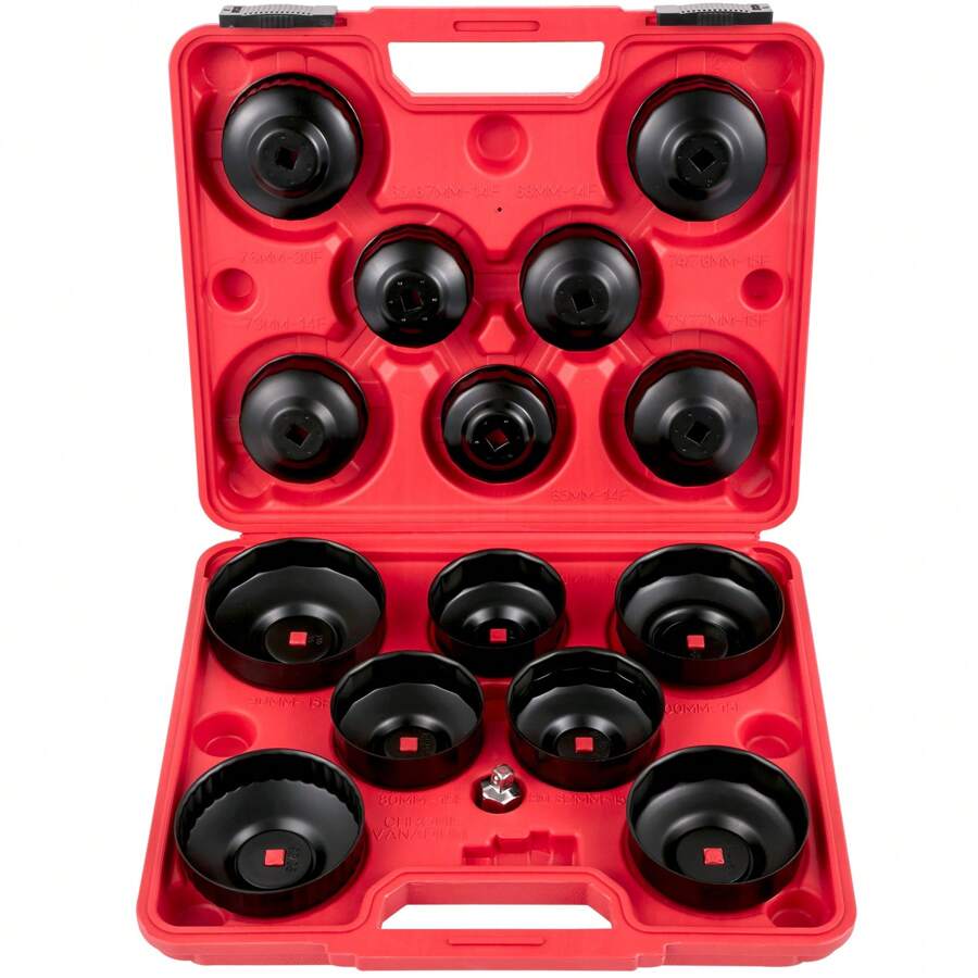 Oil Filter Socket Set 14 Pcs Oil Filter Wrench Set Sturdy Steel Oil Filter Socket 38 Oil Filter Socket Low Profile Oil Filter Socket Set For Easy Access Oil Filter Wrench Cap Set With Ca