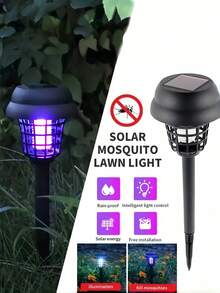 1 Đèn cỏ chạy bằng năng lượng mặt trời, Đèn trang trí sân vườn, Đèn lối đi, Đèn chống nước ngoài trời, Đèn đuổi muỗi trong nhà ngoài trời chạy bằng năng lượng mặt trời, Thích hợp để trang trí sân vườn, Cắm trại ngoài trời - Gói hai - phiên bản nhựa - Xem 5