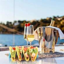 6pcs/12pcs/1pc Taco Holder Stand Set, Colorful Taco Tray Rack For Party, Premium Taco Bar Accessories Holds Up To 4 Tacos Each, Taco Plates Holder Dishwasher And Microwave Friendly