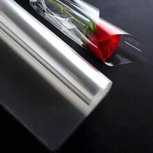 1000*54/2500*44cm 1件防尘透明鲜花包装纸防水塑料花束玻璃卷加厚水晶透明礼品、篮子、工艺品、零食、包装 - 彩色 - 查看 2