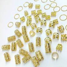 40 Pieces Golden Wavy Hair Tie Hollow Alloy Braid Punk Hair Tie Braid Female Girls Hair Styling Pins,Gold Head Piece, School Stuff, Gifts, Hair Accessories