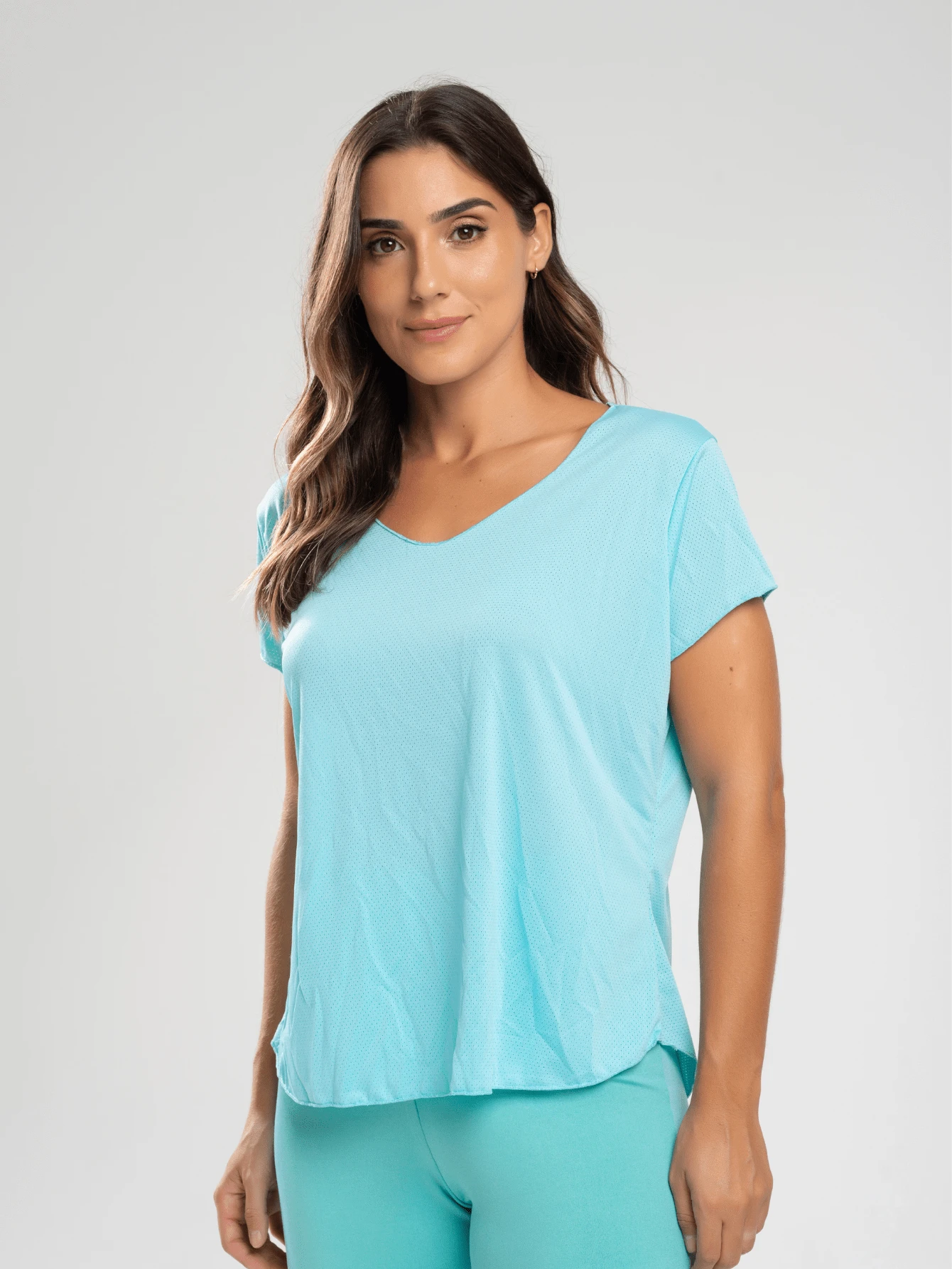 Women's T-Shirt Dry Fit Fitness Academia Telinha Blouse - 藍色 - 查看 1