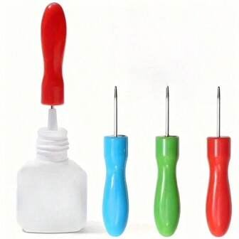 3 件装睫毛延长工具套装 - 不锈钢精密橡胶开瓶针，防堵塞和疏通针，无油，手动使用