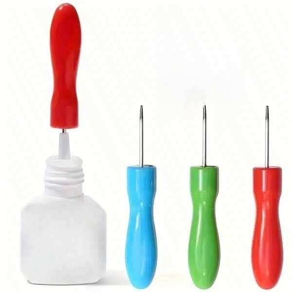 3PCS Eyelash Extension Tool Set - Stainless Steel Precision Rubber Bottle Needle Opener, Anti Clogging And Unblocking Pin, Oil-Free, Manual Use