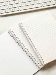 1 件 60 页 A5 可爱花卉图案螺旋笔记本，横线，加厚纸，随机设计 - 薄荷綠 - 查看 4