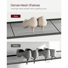 Shoe Rack, 5-Tier Shoe Storage Organizer With 4 Metal Mesh Shelves For 16-20 Pairs And Large Surface For Bags, For Entryway, Hallway, Closet, Industrial, Rustic Brown And Black ULBS15BX - 質樸的棕色 - 查看 2