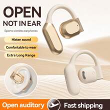 3D Surround Sound Open OWS Bluetooth Headset  Wireless Waterproof Earphones Intelligent Digital Display High Sound Quality - Màu Khaki - Xem 2