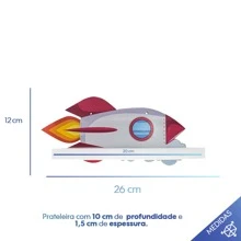 Rocket Shelf Trio Family's Room Decoration - Red - View 3