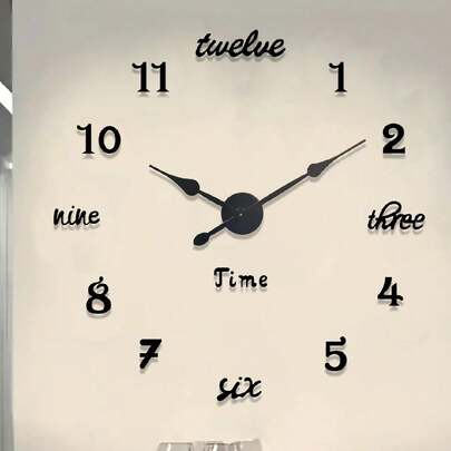 1 件，DIY 亚克力墙面装饰挂钟，罗马数字 DIY 个性化复古时钟，静音时钟，适用于客厅、卧室、餐厅家居装饰，尺寸可调，易于安装。