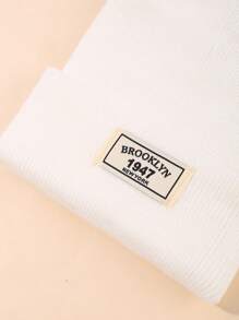 3 件套儿童纯色针织汽车标志帽子秋冬季 - 彩色 - 查看 4