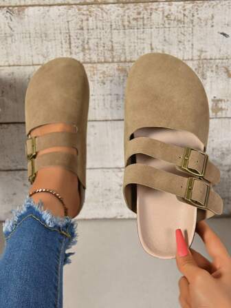 Plus Size Unisex Slip-On Sandals, Retro Oversized Flat Slippers, Casual Summer Outdoor Shoes