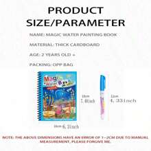 Christmas Decoration 1 Set Magic Water Drawing Book Toys, Multi-Theme, Reusable Water Painting Book, Children's Gift For Office, School, Drawing, Students, Markers, Stationery, Boys, Girls, School Supplies, Children's Writing Tools, Back To School Essentials,Book Gifts,Magic Water Book,Back To School Supplies