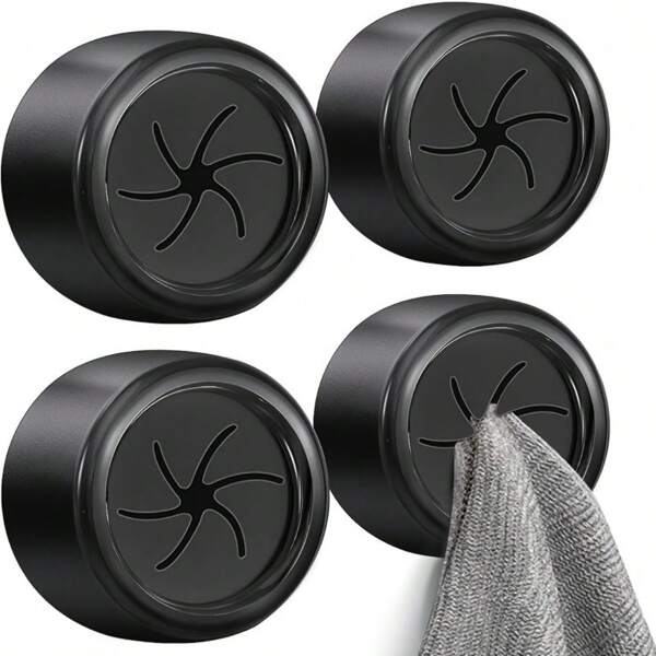 2/4/8pcs Self-Adhesive Wall Mounted Towel Hook Rings, Bathroom Kitchen Home Towel Rack, No-Drill