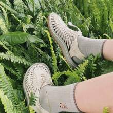 新款夫妻編織涼鞋,男士休閒沙灘鞋,羅馬涼鞋戶外徒步水鞋