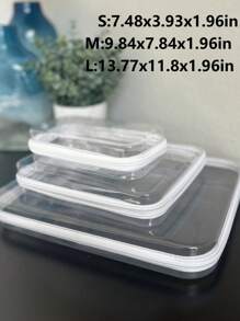 1/2/3pcs Best-Selling PVC Zippered Toy Storage Box, White & Clear, Clear Hard Pouch Stackable Toy Organizer, Home Organization Containers, Multi-Purpose And Transparent, Suitable For Clothing, Full-Featured Storage Bag Back To School - Clear - View 3