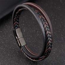 1 pieza Pulsera de accesorio con estilo vintage marrón para hombre